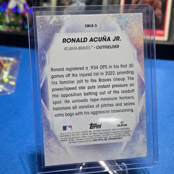 2023 Topps (Series 1) Stars of MLB #SMLB-3 Ronald Acuna Jr. - Picture 2 of 2